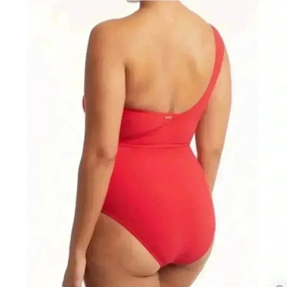 NWT Sea Level Swim Red One Shoulder One Piece - Picture 10 of 10